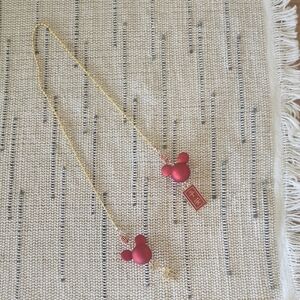 Gold Mirror Chain with Red Mickey Mouse Pendant